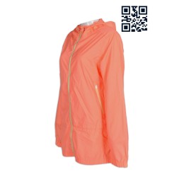 J557 tailor made plain color ladies windbreaker zipper  single layer design wind resistant ladies' long sleeved online order supplier company  J557 tailor made plain color ladies windbreaker zipper  single layer design wind resistant ladies' long sleeved online order supplier company